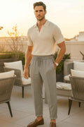 Silver Drift Light Grey Relax Fit Trousers EW-000008-1